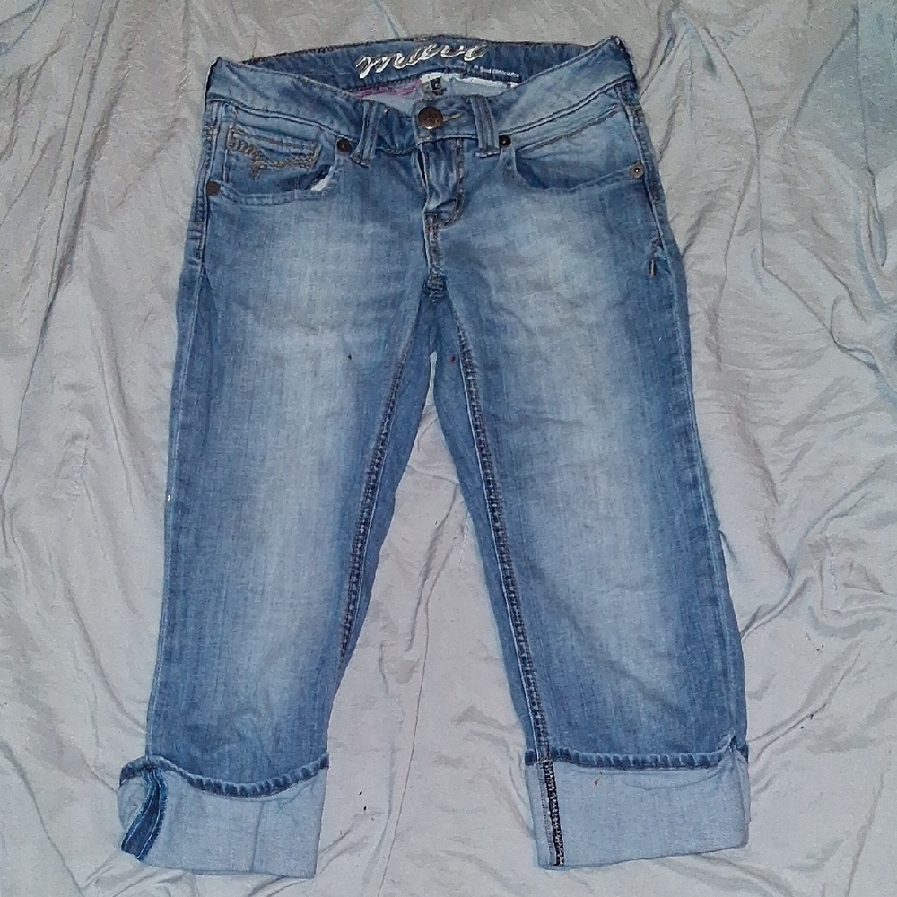 Mavi Light Wash Cropped Roll-Cuff Jeans